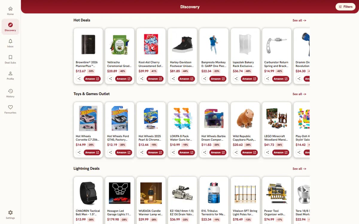 The Discovery tab on a computer