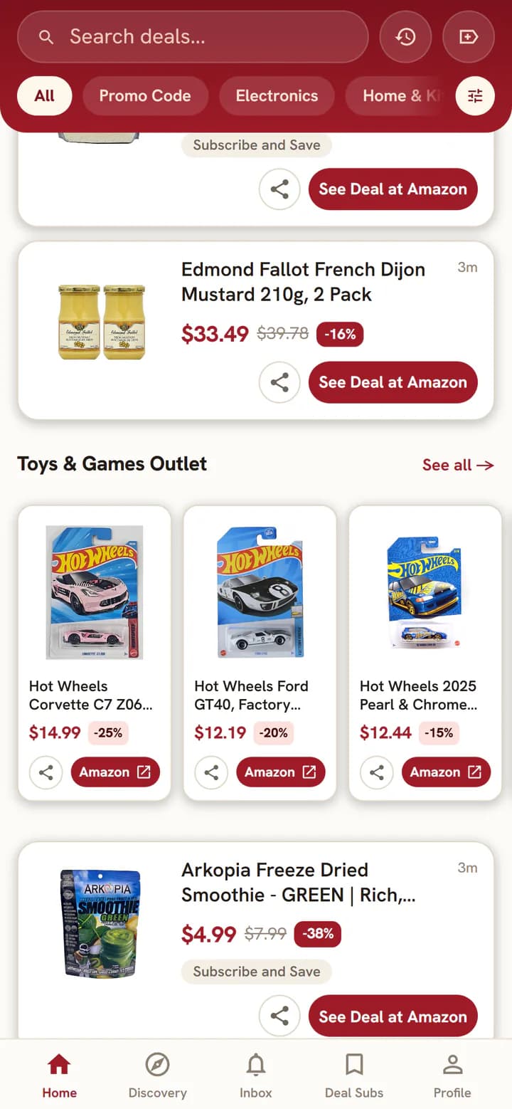 A themed collection in the home feed with its See all link