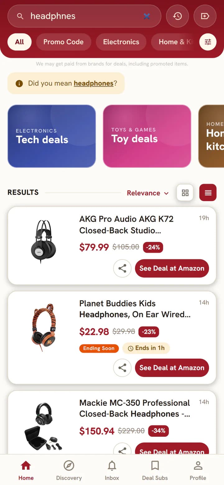 Search results with a Did you mean suggestion